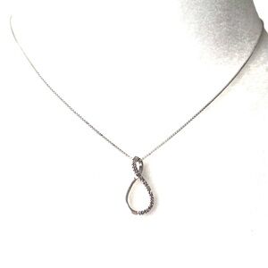Vintage Diamond Infinity Pendant And 15”Necklace in Sterling Silver